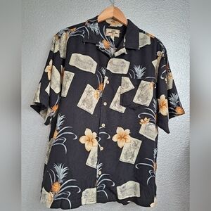 Jamaica Jaxx 100% Silk Hawaiian Print Shirt   Size M